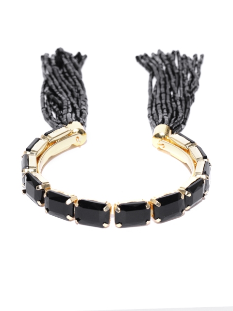 

Jewels Galaxy Black Gold-Plated Handcrafted Cuff Bracelet