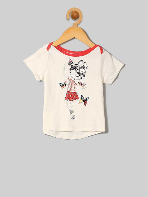 

GAP Toddler Girl White Graphic Hi-Lo T-shirt, Off white