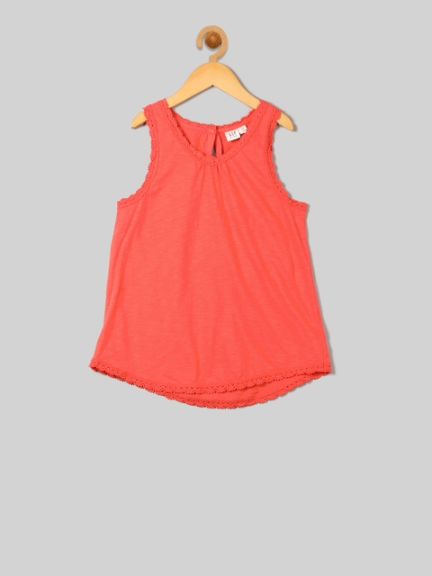 

GAP Girls Peach Crochet Trim Top