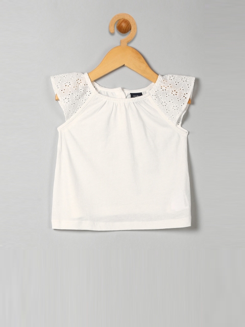 

GAP Girls White Flutter Eyelet Top