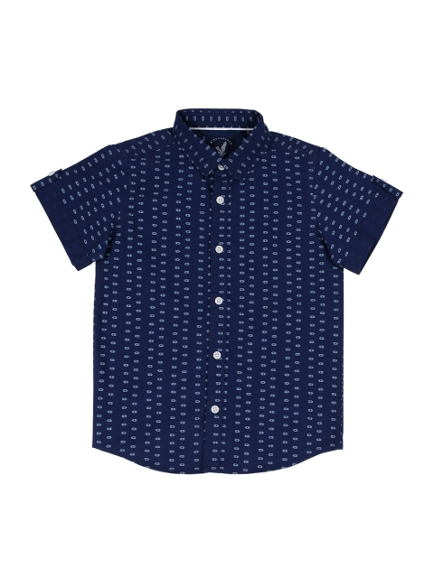 

URBAN SCOTTISH Boys Navy Blue Regular Fit Printed Casual Shirt