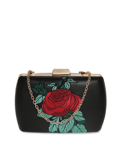 

Kazo Women Black Embroidered Clutch