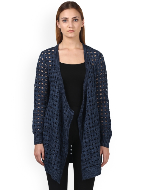 

Park Avenue Woman Women Blue Self Design Front-Open