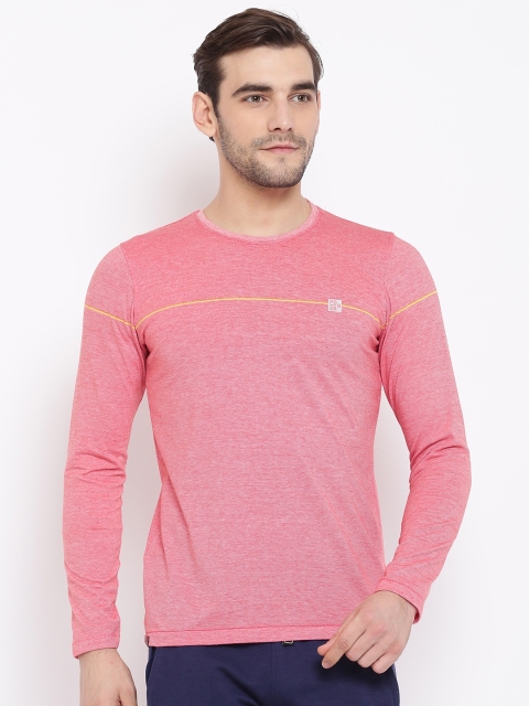 

Sweet Dreams Men Red Striped Round Neck Lounge T-shirt MFT-171178