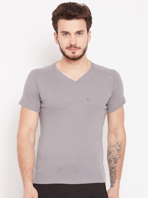 

Sweet Dreams Men Grey Melange Solid Lounge T-shirt MT-160678