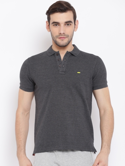 

Sweet Dreams Men Charcoal Grey Solid Polo Collar Lounge T-shirt MT-163278