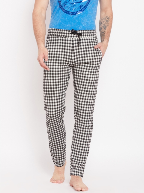 

Sweet Dreams Men Black & White Checked Lounge Pants MP-140778