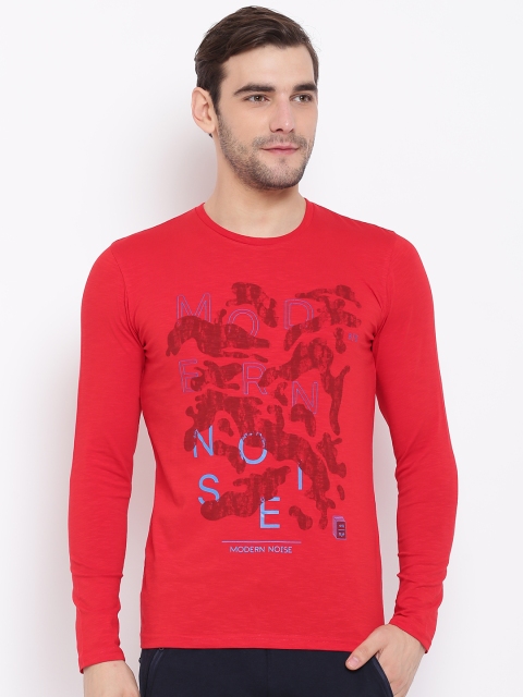

Sweet Dreams Men Red Printed Round Neck Lounge T-shirt MFT-171578