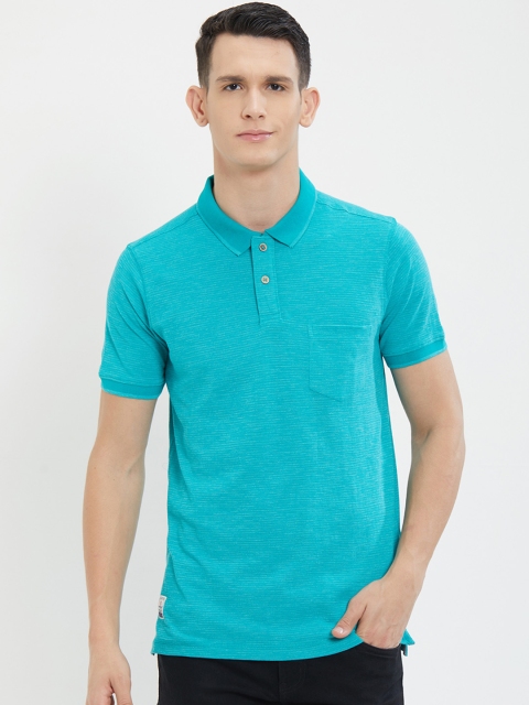 

NEXGEN CLUB Men Blue Solid Polo Collar T-shirt