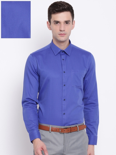 

Blackberrys Men Blue Slim Fit Self Design Formal Shirt