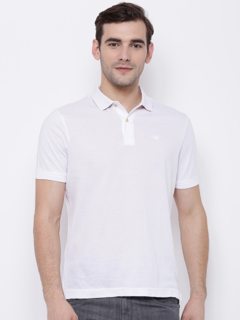 

Blackberrys Men White Solid Polo Collar T-shirt