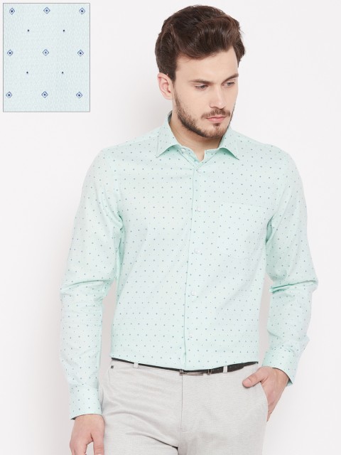 

Blackberrys Men Green Slim Fit Self Design Formal Shirt