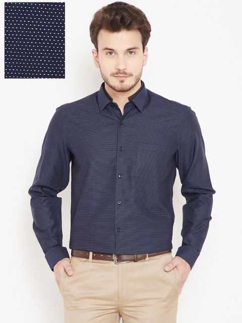

Blackberrys Men Navy Blue Slim Fit Printed Formal Shirt