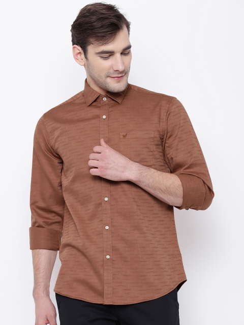 

Blackberrys Men Brown Slim Fit Self-Design Casual Shirt