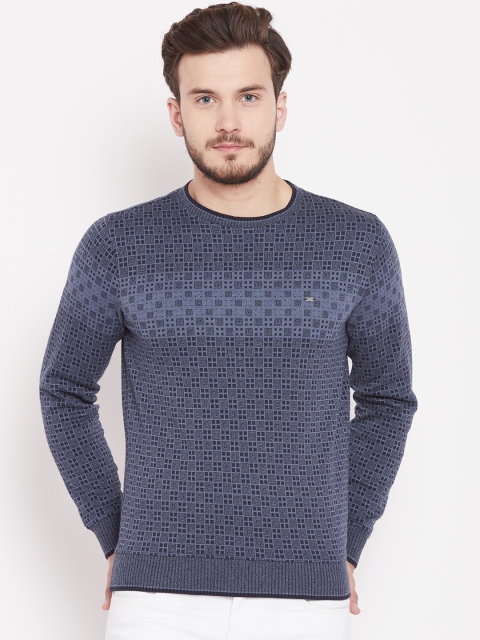 

Blackberrys Men Navy Self-Design Sweater, Navy blue