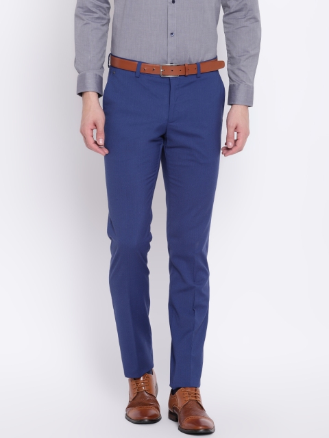 

Blackberrys Men Blue Regular Fit Printed Trousers