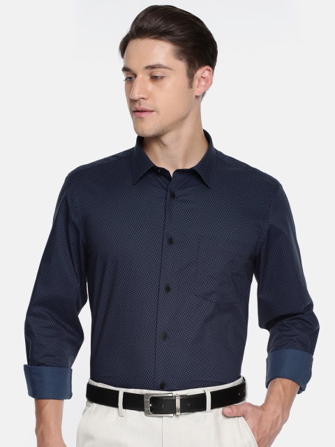 

Blackberrys Men Navy Blue Slim Fit Printed Formal Shirt
