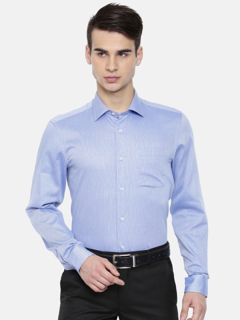 

Blackberrys Men Blue Slim Fit Self Striped Formal Shirt