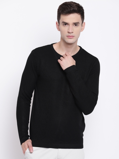 

Blackberrys Men Black Self Design Sweater