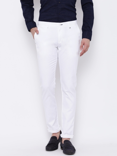 

Blackberrys Men White Regular Fit Solid Trousers