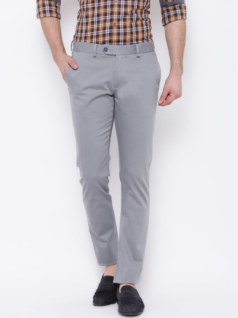 

Blackberrys Men Grey Regular Fit Solid Trousers