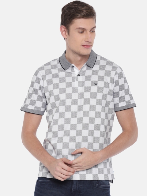 

Blackberrys Men Black Printed Polo Collar Pure Cotton T-shirt, Grey