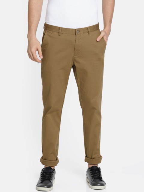 

Blackberrys Men Khaki Sharp Regular Fit Self Design Chinos