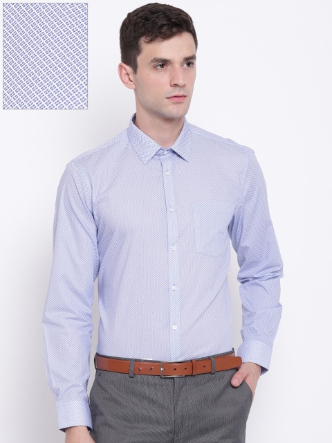 

Blackberrys Men Blue & White Slim Fit Printed Formal Shirt