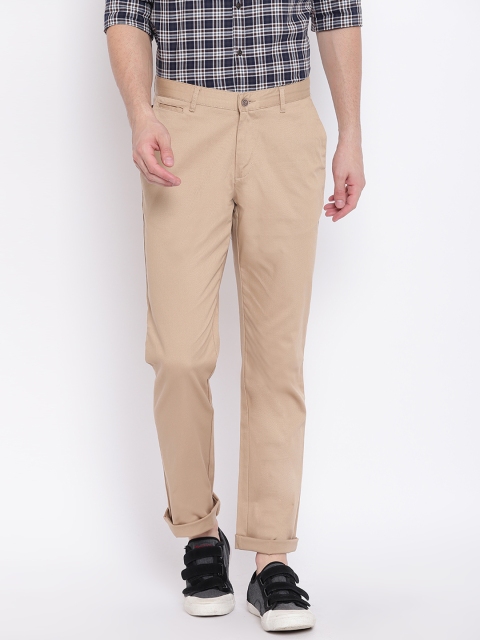 

Blackberrys Men Beige Regular Fit Solid Trousers