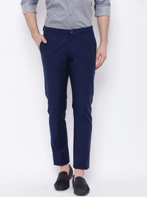 

Blackberrys Men Navy Blue Regular Fit Solid Chinos