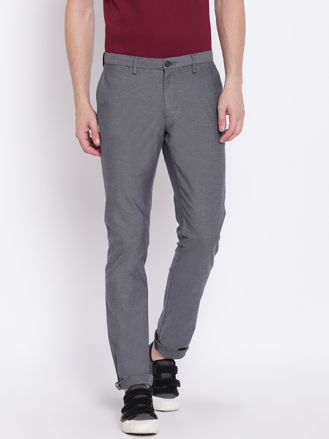 

Blackberrys Men Charcoal Grey Regular Fit Solid Trousers