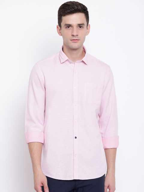 

Blackberrys Men Pink Slim Fit Self Design Casual Shirt