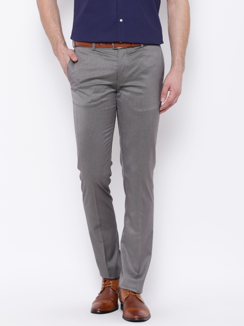 

Blackberrys Men Grey Regular Fit Solid Formal Trousers