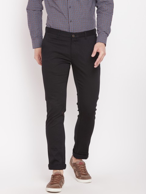

Blackberrys Men Black Sharp Fit Solid Regular Trousers
