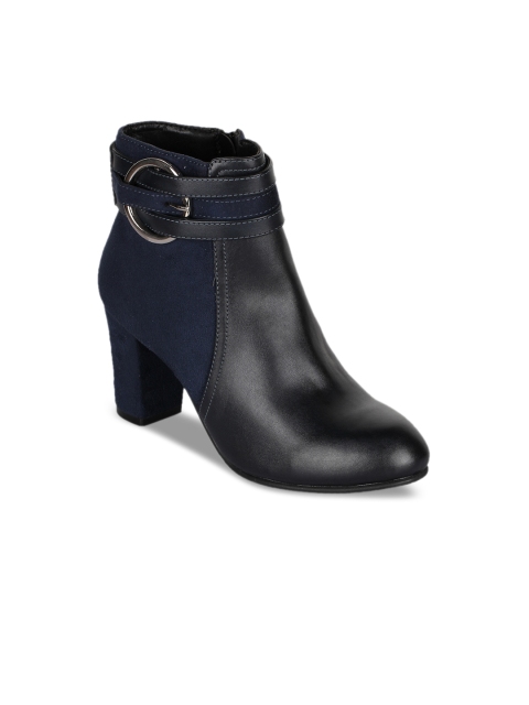 

Bruno Manetti Women Navy Blue Solid Heeled Boots