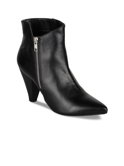 

Bruno Manetti Women Black Solid Heeled Boots