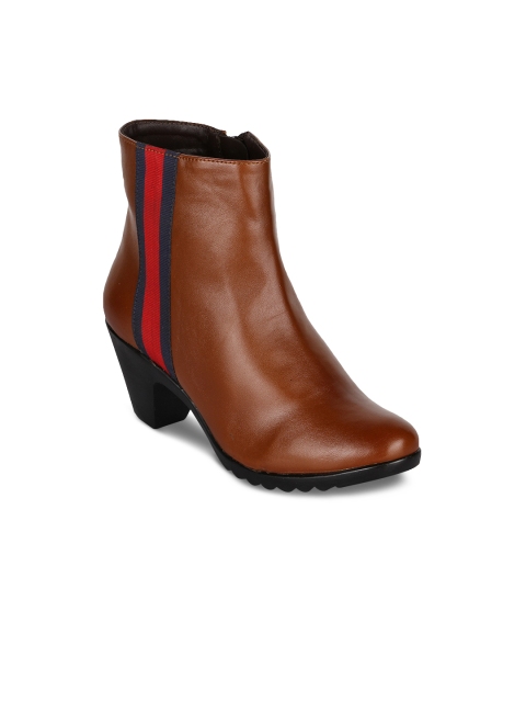 

Bruno Manetti Women Tan Brown Solid Heeled Boots