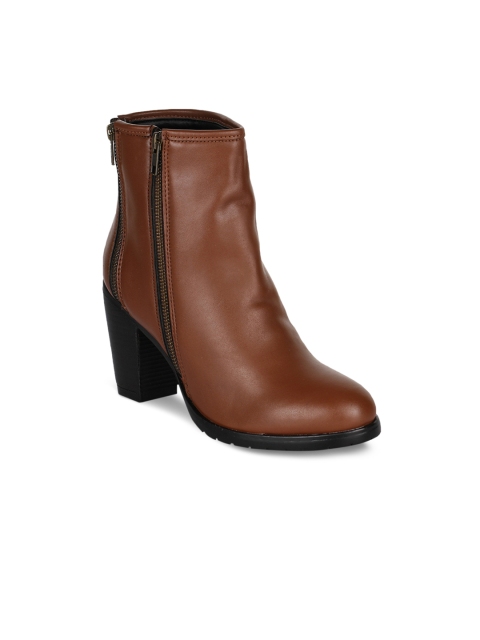 

Bruno Manetti Women Tan brown Solid Heeled Boots