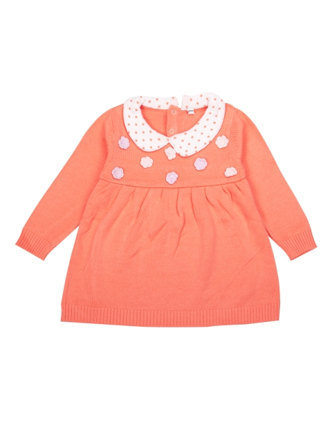 

MeeMee Girls Peach-Coloured Solid Woolen Pullover Sweater