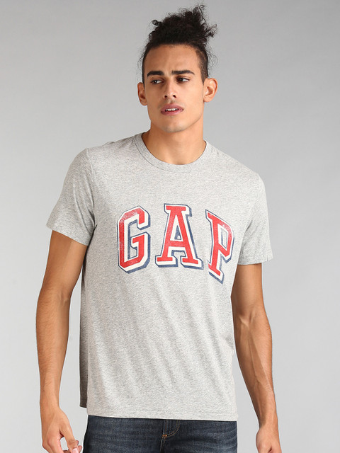 

GAP Men Grey Block Logo Graphic T-shirt