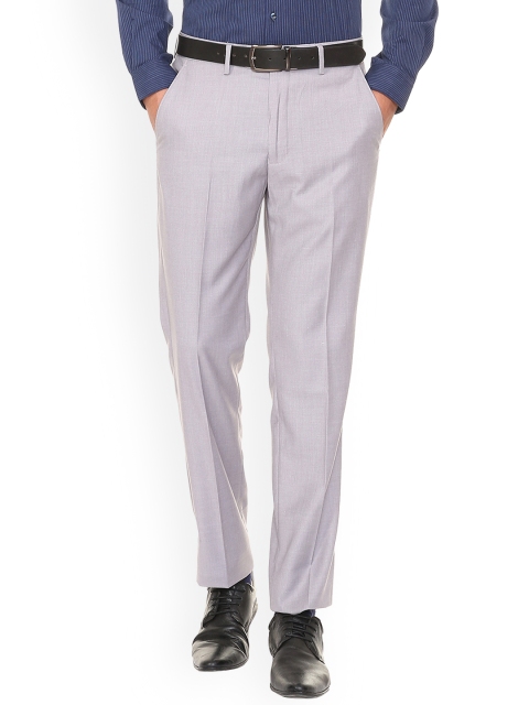 

Peter England Elite Men Grey Slim Fit Solid Formal Trousers