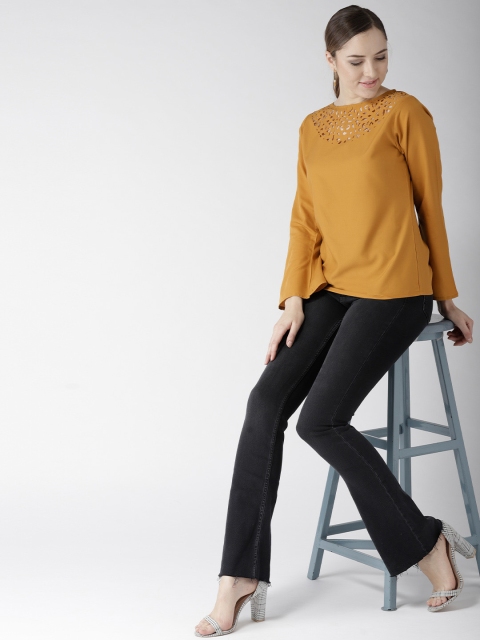 

U&F Women Mustard Yellow Solid Top