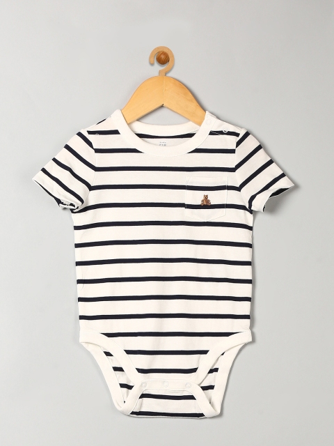 

GAP Girls Stripe Brannan Bear Pocket Bodysuit, White