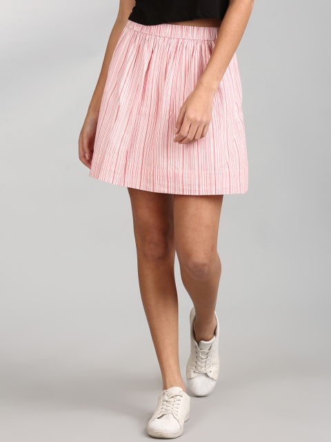 

GAP Women Linen Stripe Mini Skirt, Red
