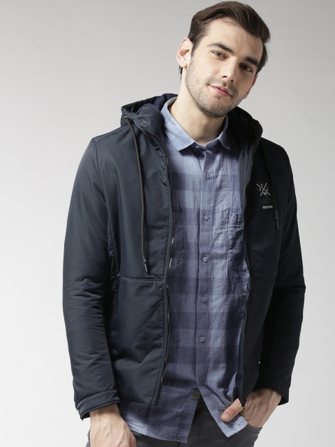 

Fort Collins Men Navy Blue Solid Padded Jacket