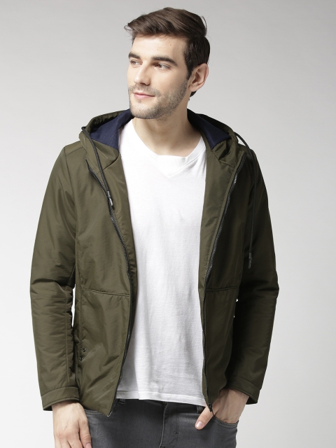 

Fort Collins Men Olive Green Solid Tailored Jacket