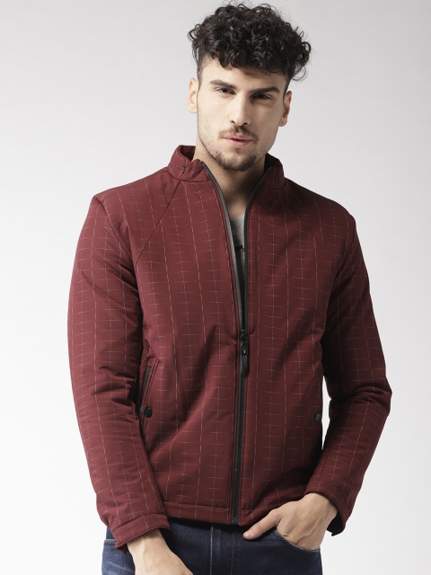 

Fort Collins Men Burgundy Checked Tailored Jacket