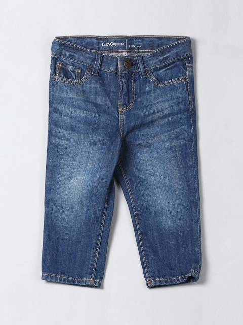 

GAP Girls Blue Tapered Fit Mid-Rise Mildly Distressed Jeans