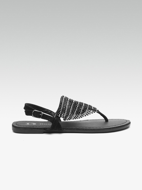 

Dune London Women Black Embellished Open Toe Flats
