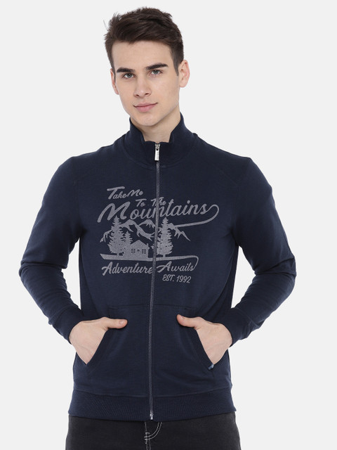 

SPYKAR Men Navy Blue Printed Sweatshirt